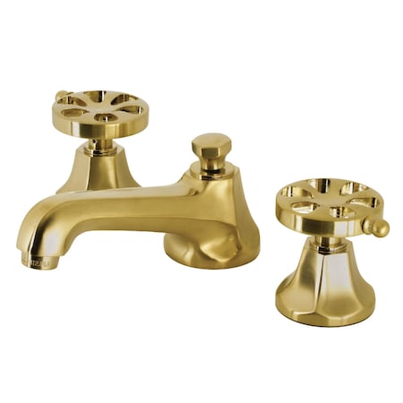 Kingston Brass KS4467RX Widespread Bathroom Faucet with Brass Pop-Up, Brushed Brass KS4467RX